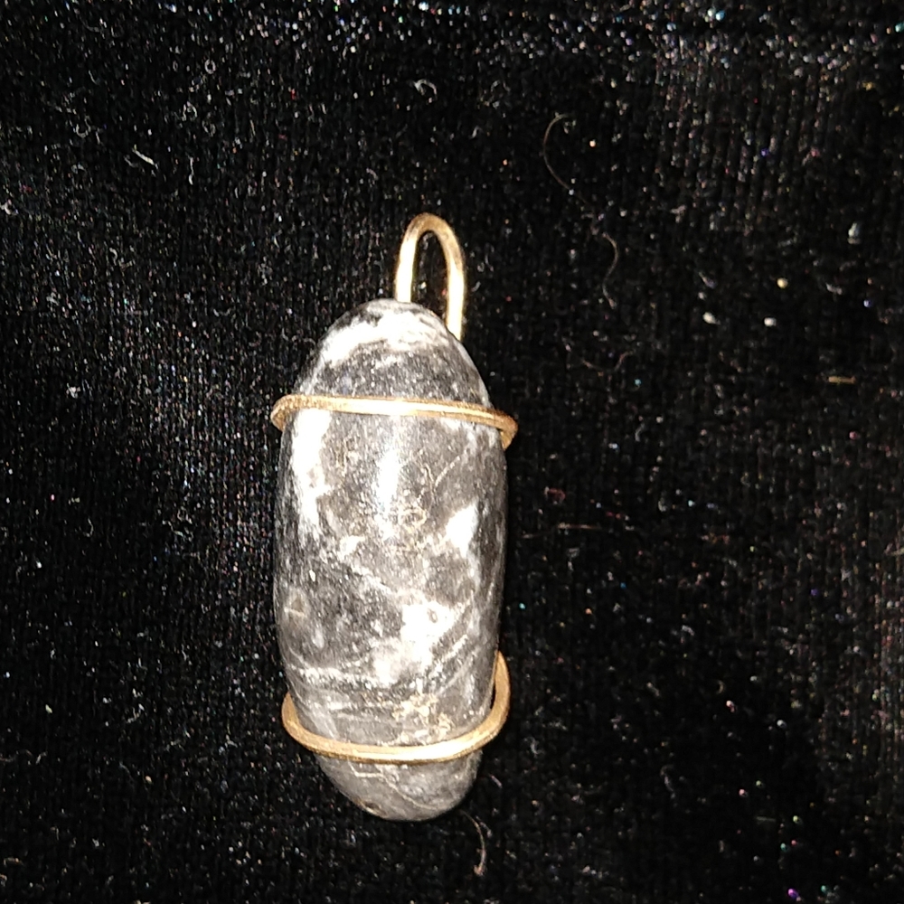 Gray and Gold Necklace Pendant